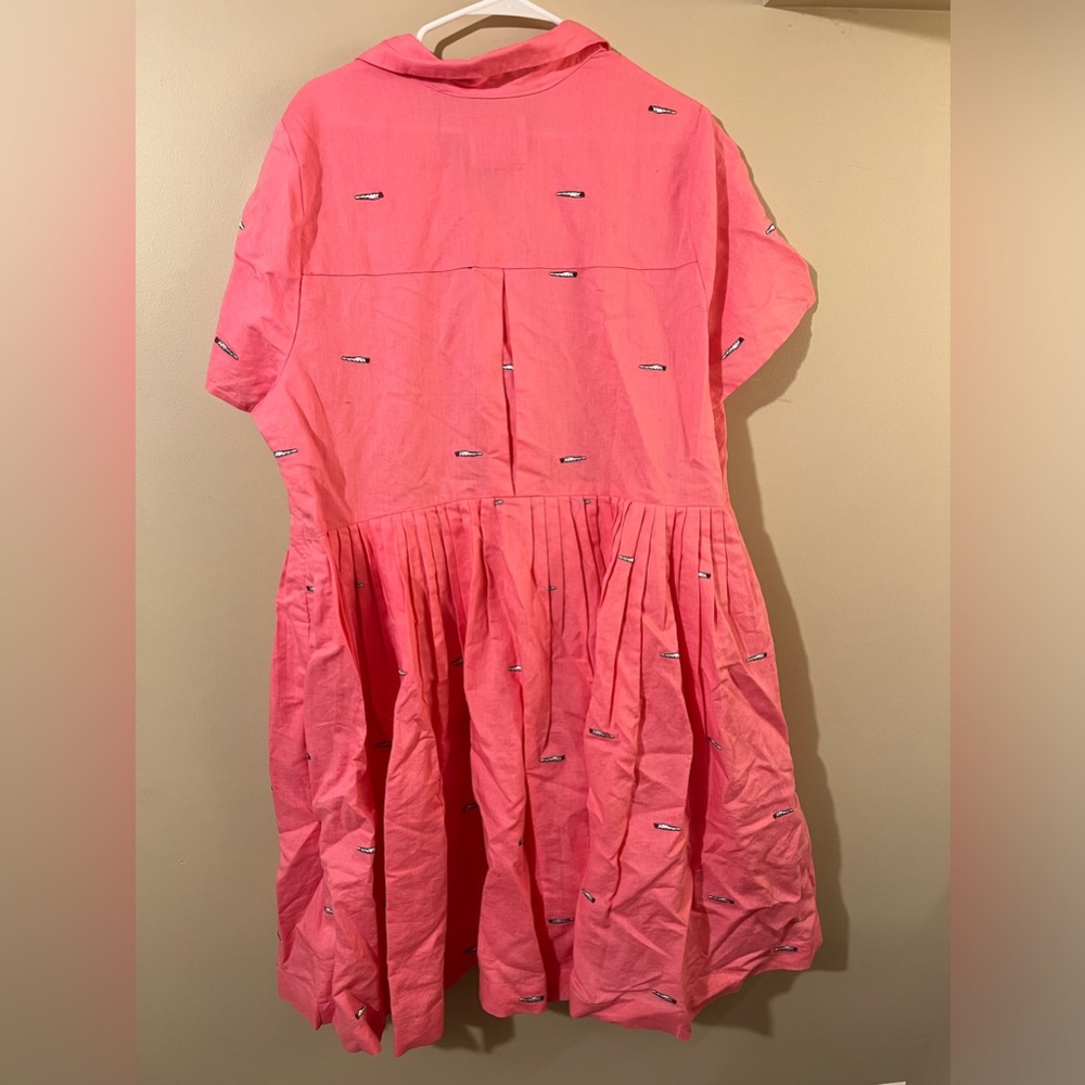 Pink Button-Up Mini Dress - Picture 3 of 7